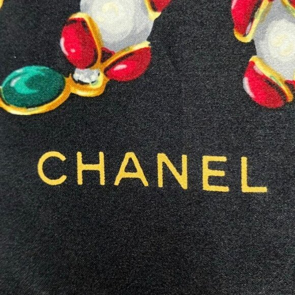 Chanel Scarf Silk Black And Others - Picture 2 of 6